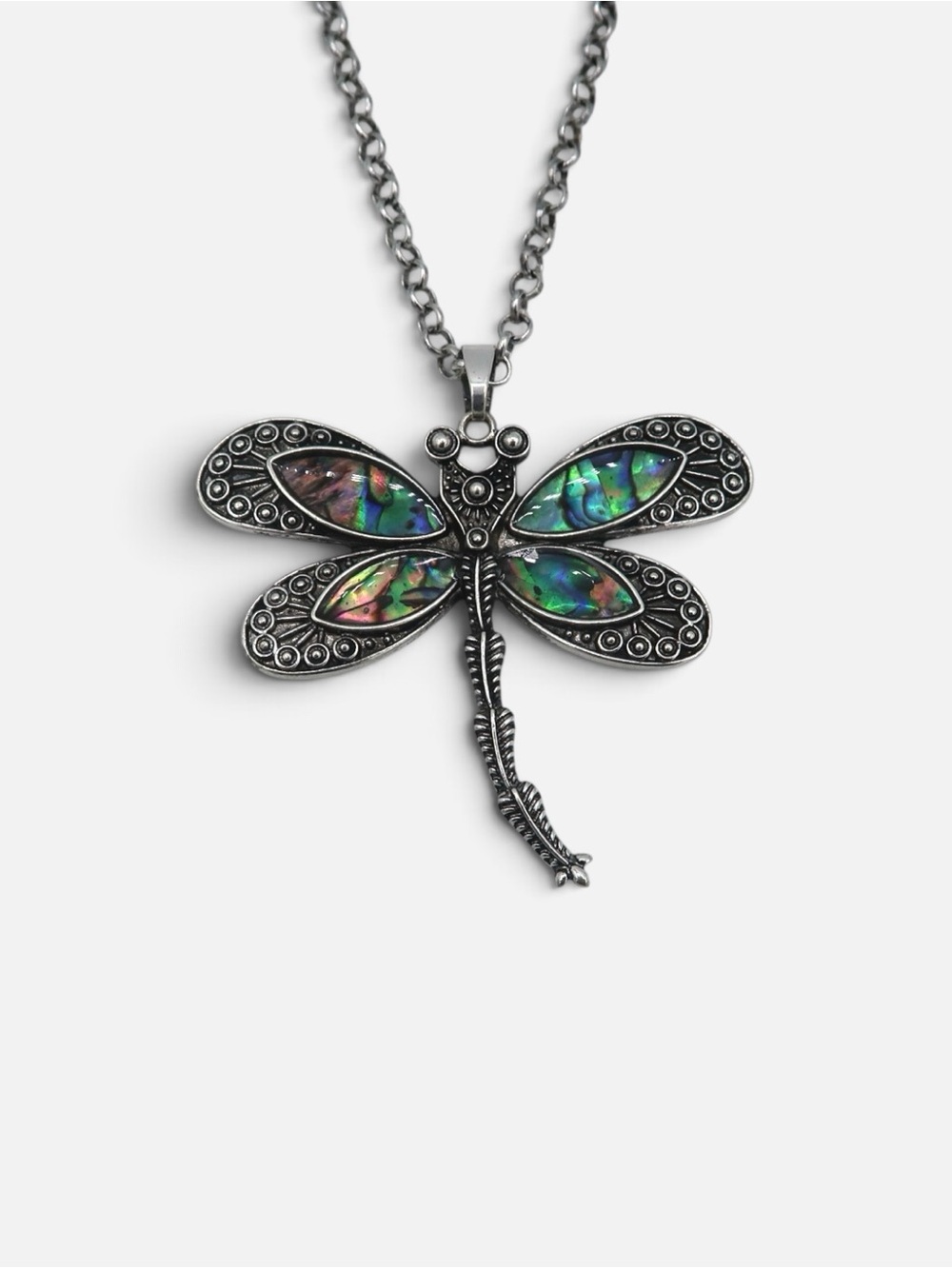 Abalone Dragonfly Necklace